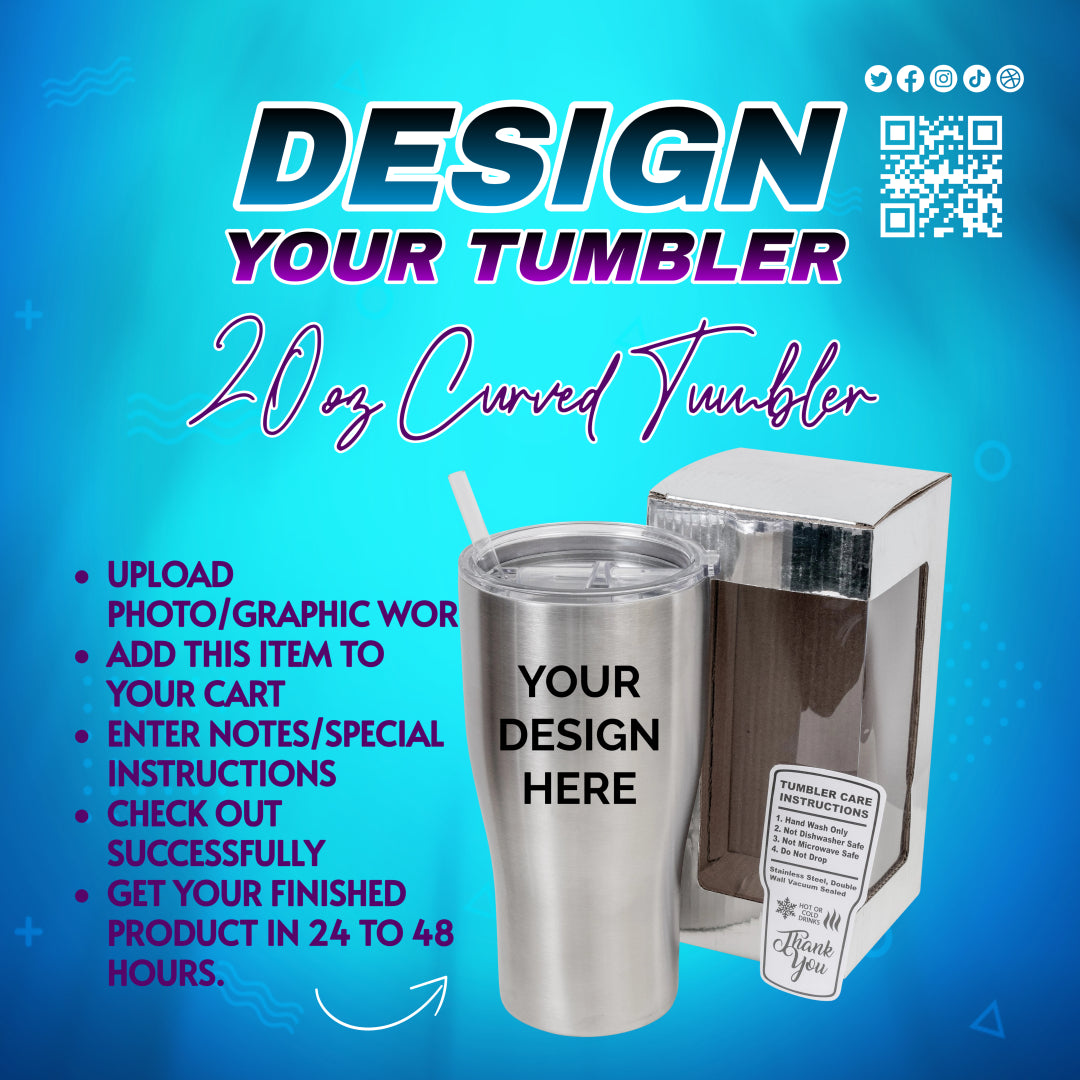 20oz STAINLESS STEEL CURVED TUMBLER