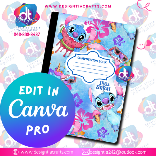 LILO & STITCH EDITABLE BOOK COVER (1 DESIGN INCLUDED)