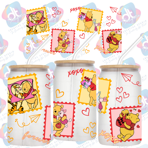 WINNIE THE POOH 12oz LIBBEY GLASS TUMBLER