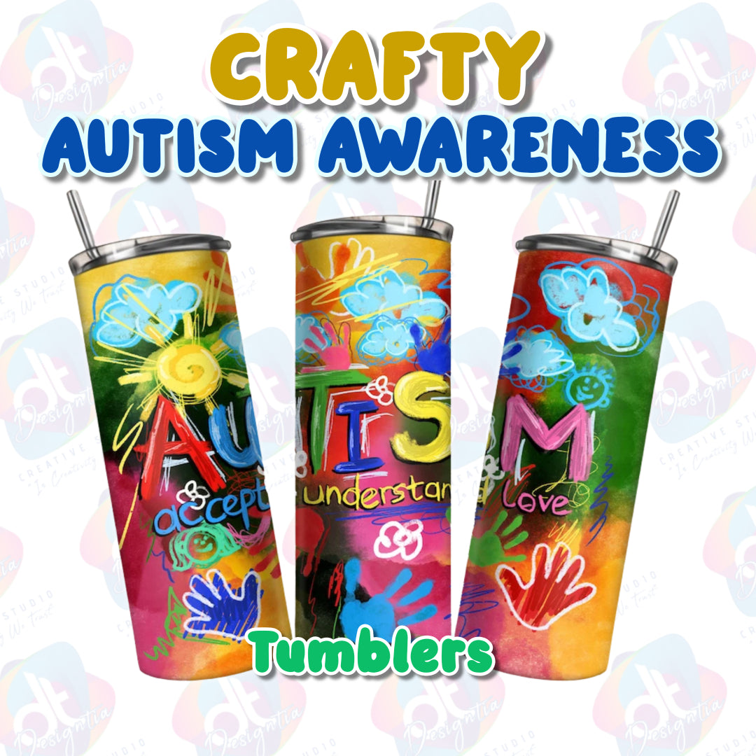 20OZ CRAFTY AUTISM AWARENESS TUMBLER