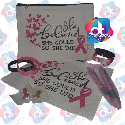 SHE BELIEVED SHE COULD LARGE CANVAS POUCH