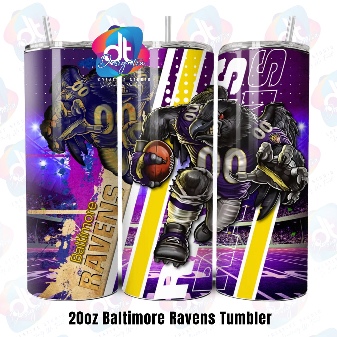 RAVENS 20OZ FOOTBALL TUMBLER
