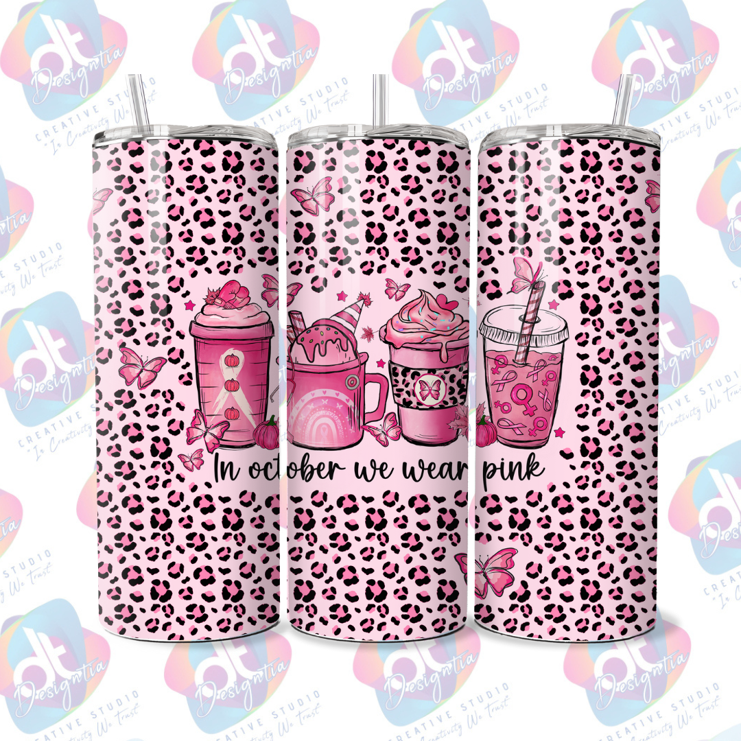 20oz LEOPARD BREAST CANCER TUMBLER