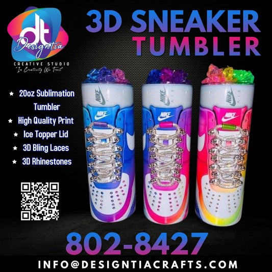 3D SNEAKER SUBLIMATION TUMBLER 20oz