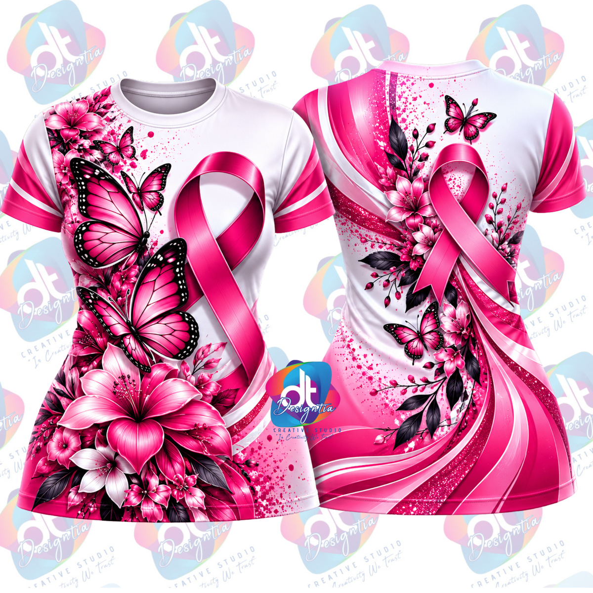 3D SUBLIMATION  BREAST CANCER TEE
