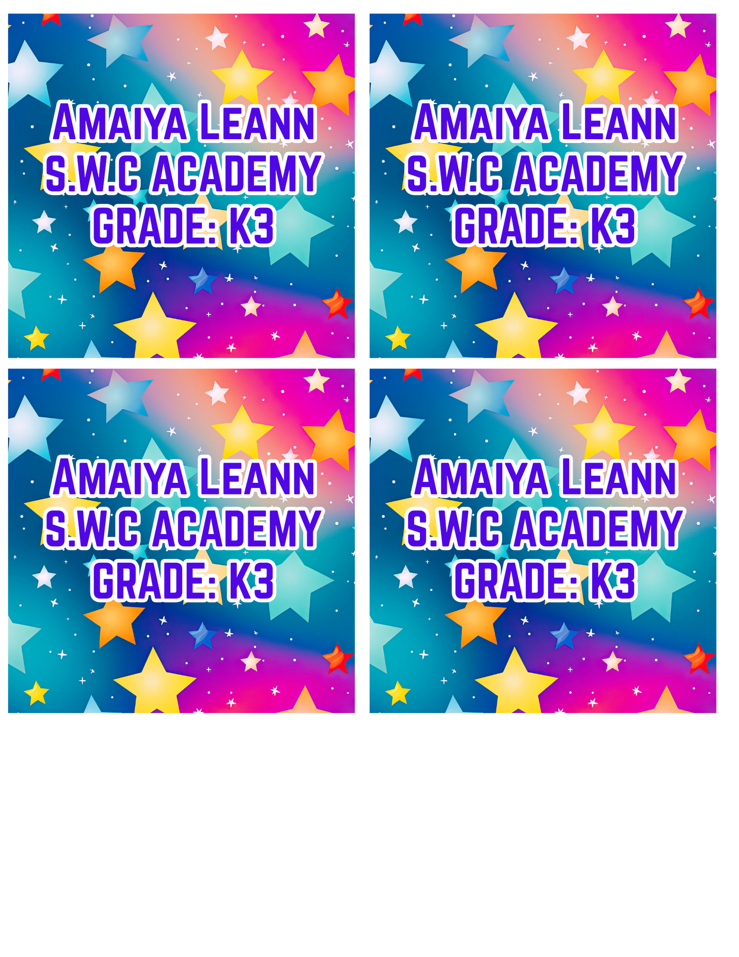 PERSONALIZED LABELS