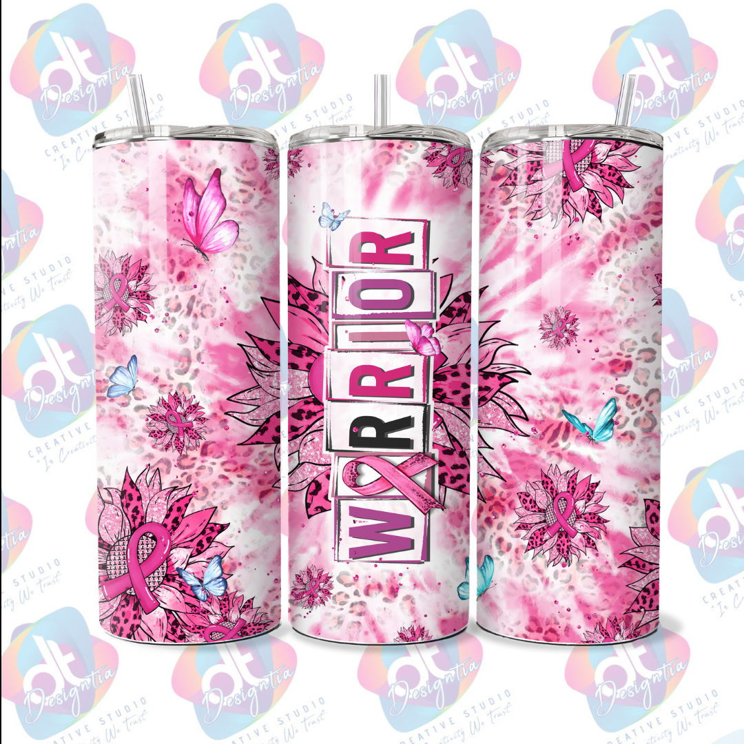 20oz WARRIOR BREAST CANCER TUMBLER