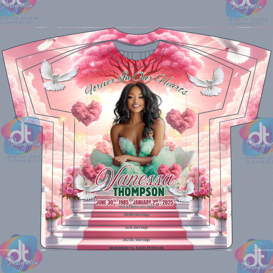 PINK 3D PRINT MEMORIAL SHIRT