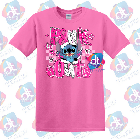 LILO & STITCH PINK OUT BREAST CANCER TEE