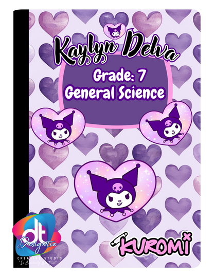 KUROMI CUSTOMIZED BOOK COVERS