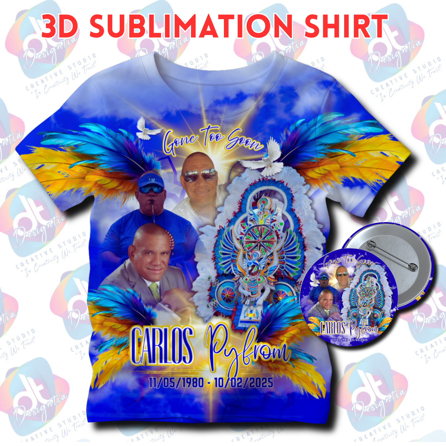 3D PRINT MEMORIAL SHIRT - CARLOS PYFROM