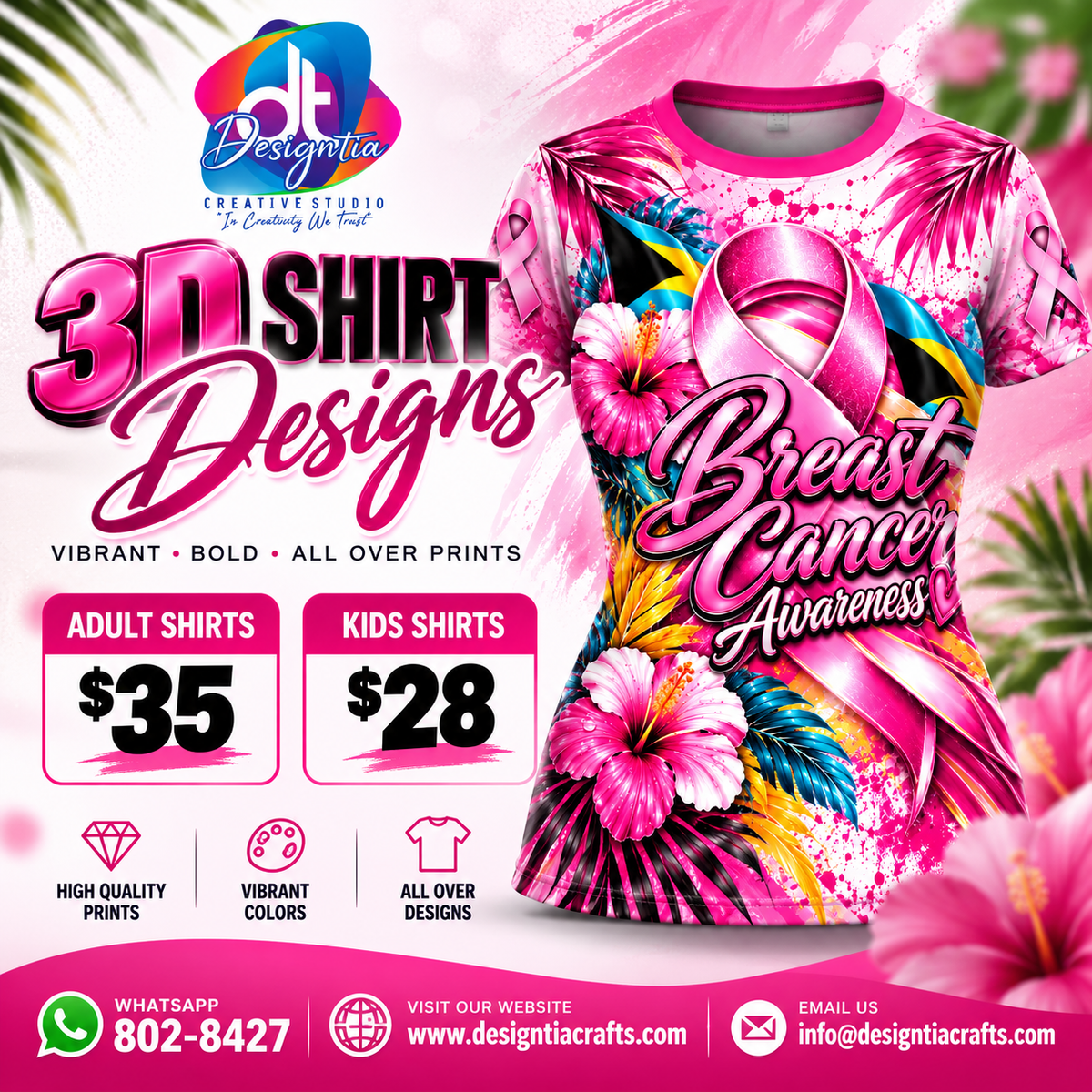 BREAST CANCER 3D SUBLIMATION TEE