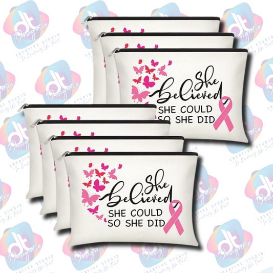 SHE BELIEVED SHE COULD LARGE CANVAS POUCH