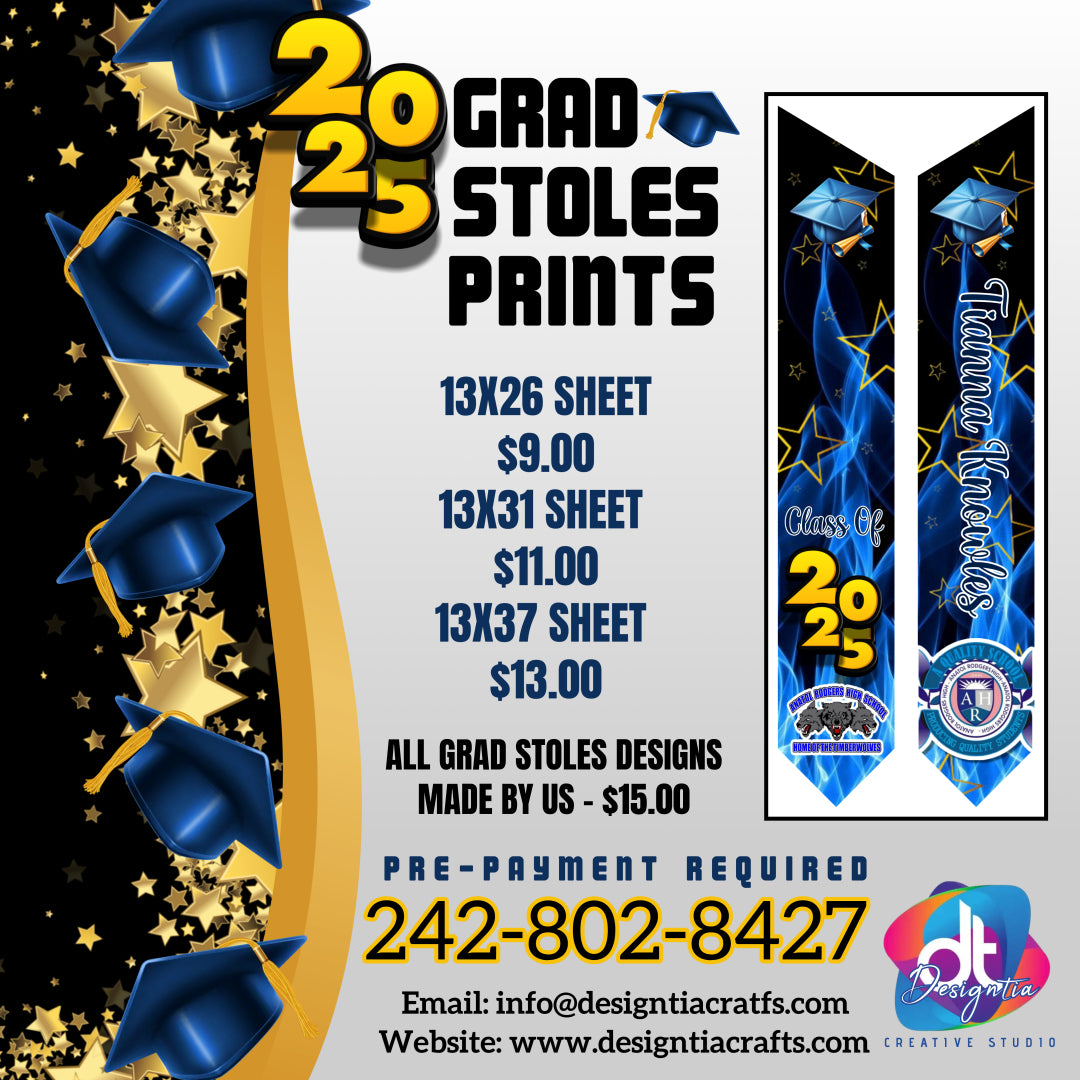 GRAD STOLE SUBLIMATION PRINTS