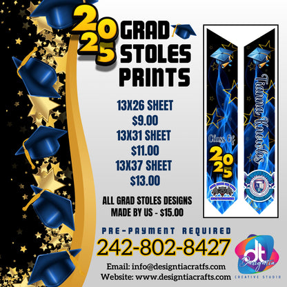 GRAD STOLE SUBLIMATION PRINTS