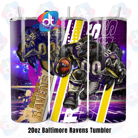 RAVENS 20OZ FOOTBALL TUMBLER