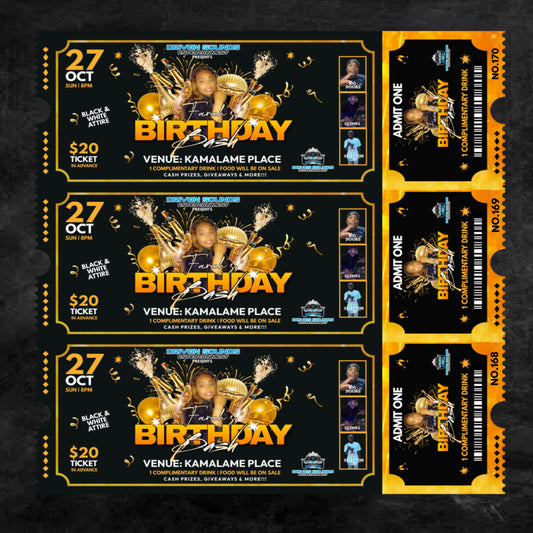 200 HIGH QUALITY PRINT TICKETS - DESIGN INCLUDED