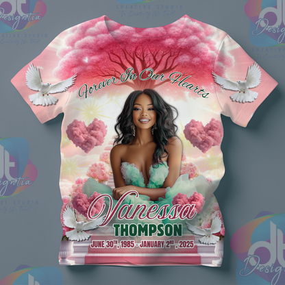 PINK 3D PRINT MEMORIAL SHIRT