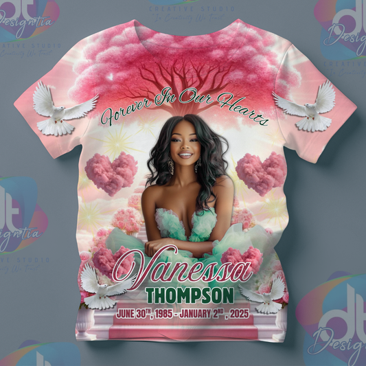 PINK 3D PRINT MEMORIAL SHIRT