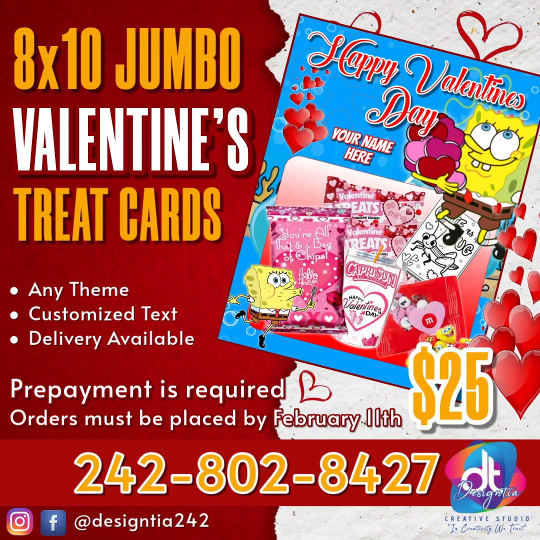 8X10 JUMBO VALENTINES TREAR CARD