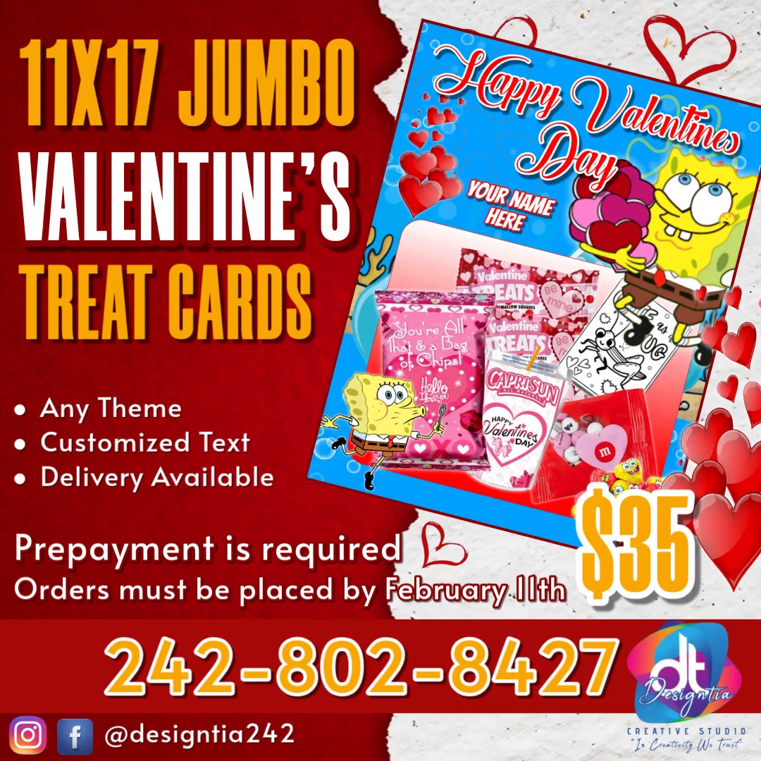 11X17 JUMBO VALENTINES TREAT CARD